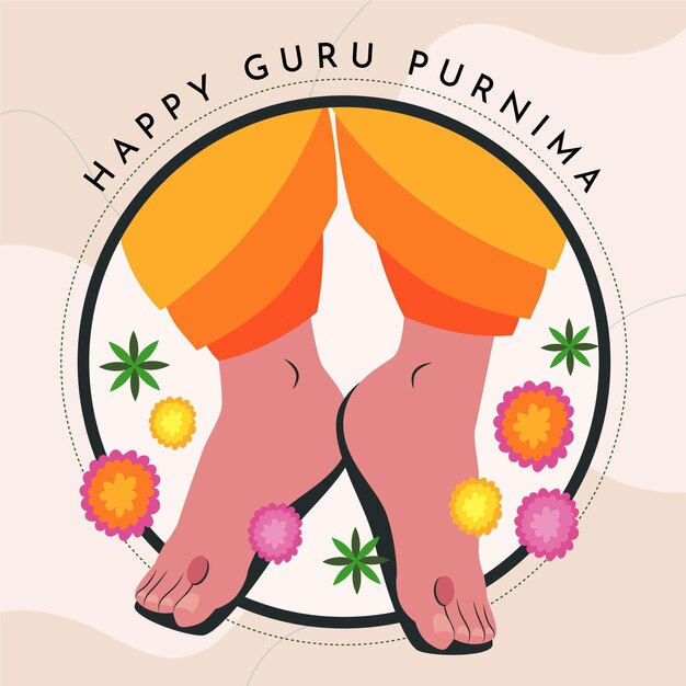 Ilustración de purnima gurú plano orgánico