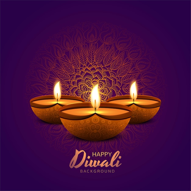 Ilustración de la quema de diya en el fondo de feliz día de fiesta de diwali