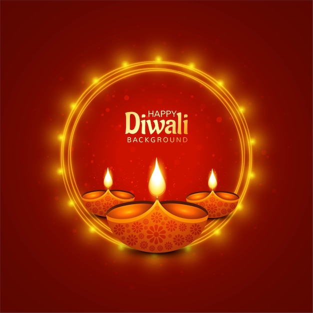 Ilustración de la quema de diya en el fondo de feliz día de fiesta de diwali