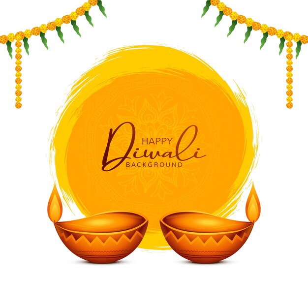 Ilustración de la quema de diya en el fondo de feliz día de fiesta de diwali