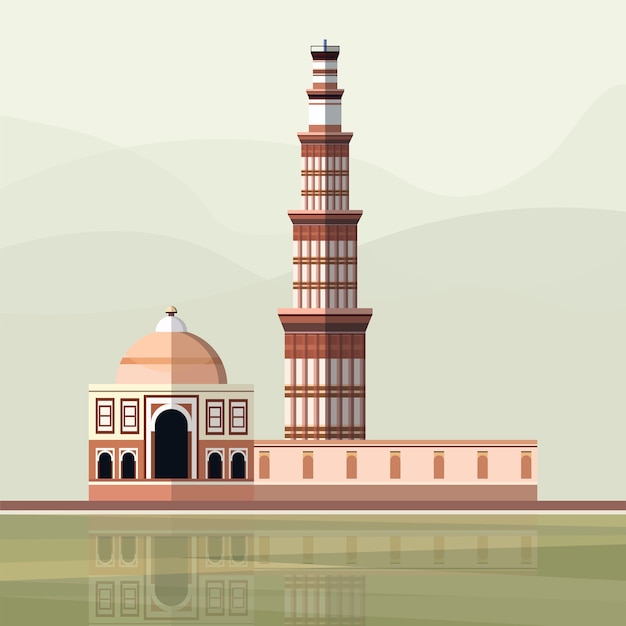 Ilustración del qutub minar