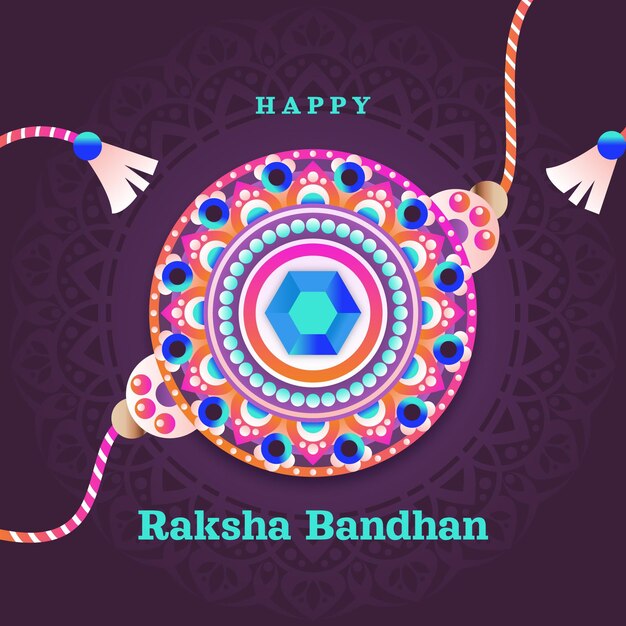Ilustración de raksha bandhan en gradiente
