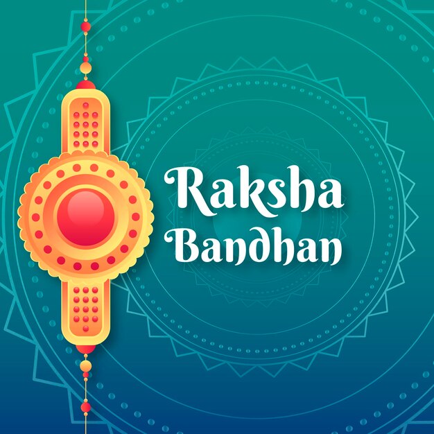 Ilustración de raksha bandhan en gradiente