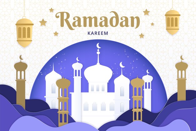 Ilustración de ramadán de estilo de papel