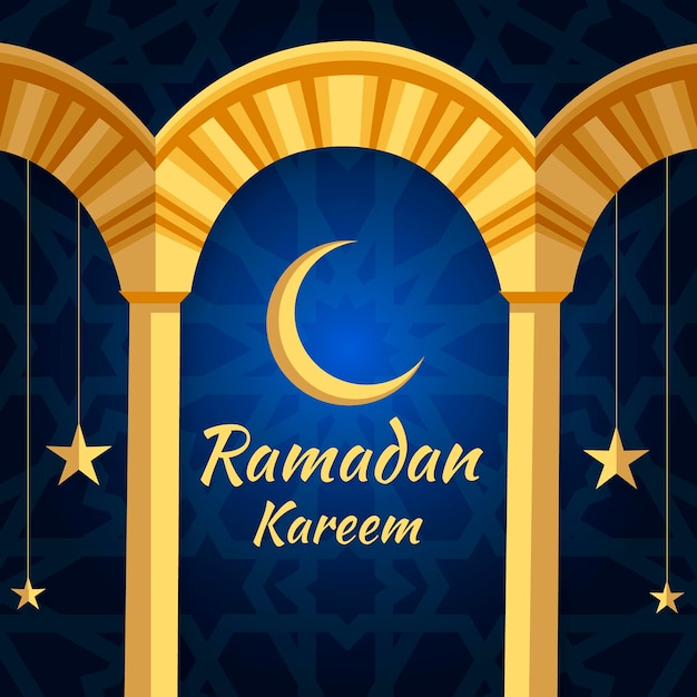 Ilustración de ramadan kareem plana