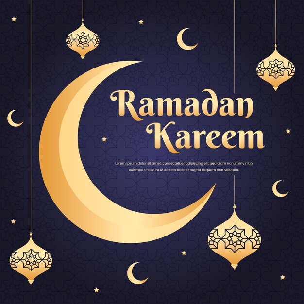 Ilustración de ramadan kareem plana