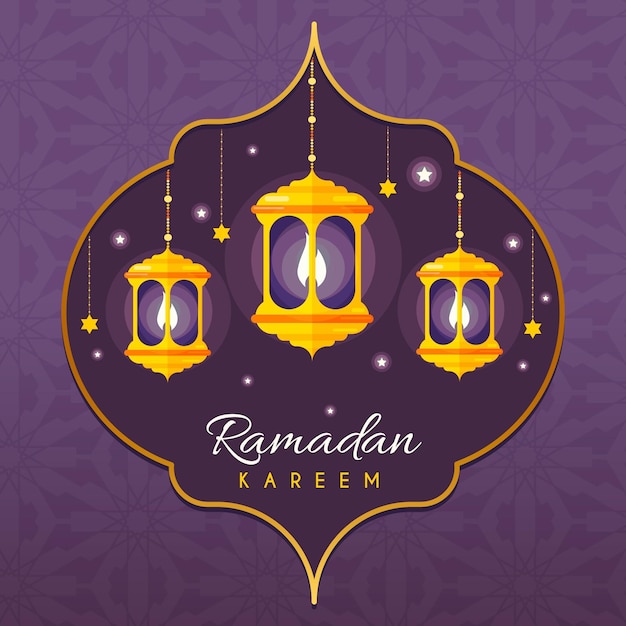 Ilustración de ramadan kareem plana