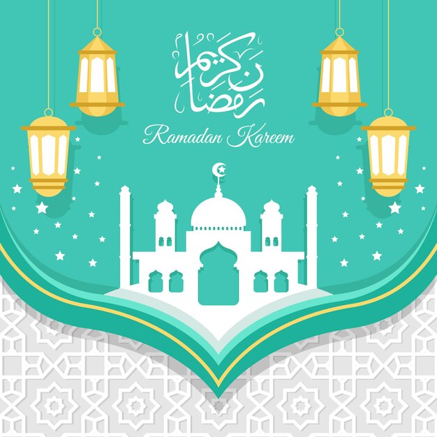 Ilustración de ramadan kareem plana