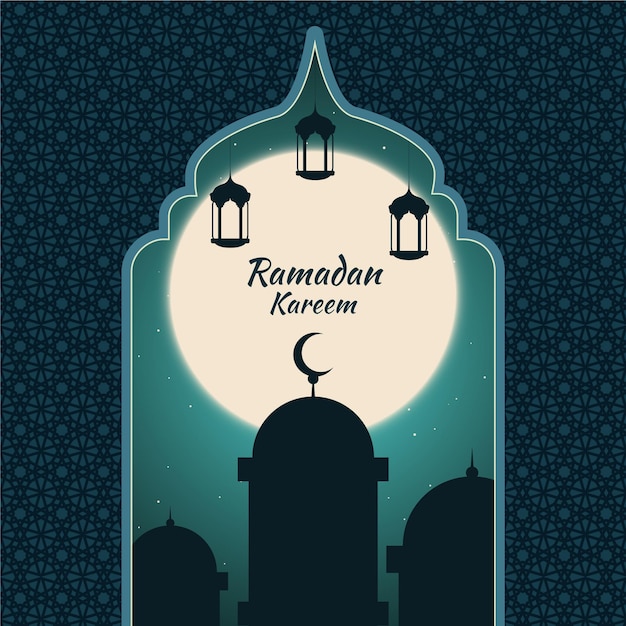 Ilustración de ramadan kareem plana