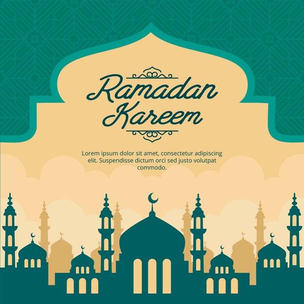 Ilustración de ramadan kareem plana