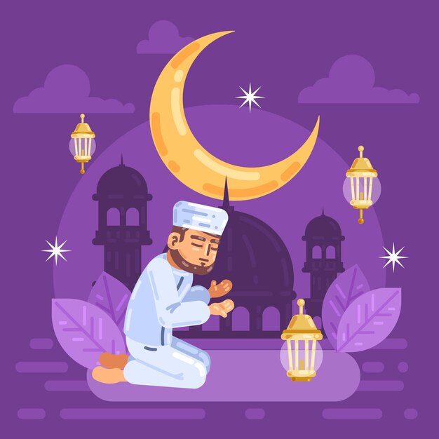 Ilustración de ramadán plana