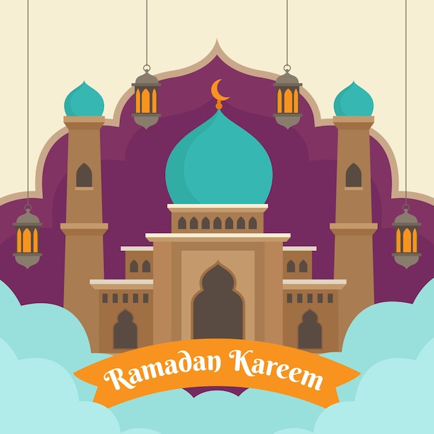 Vector gratuito ilustración de ramadán plana