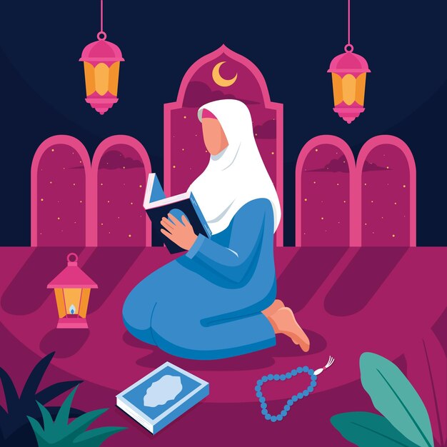 Ilustración de ramadán plana