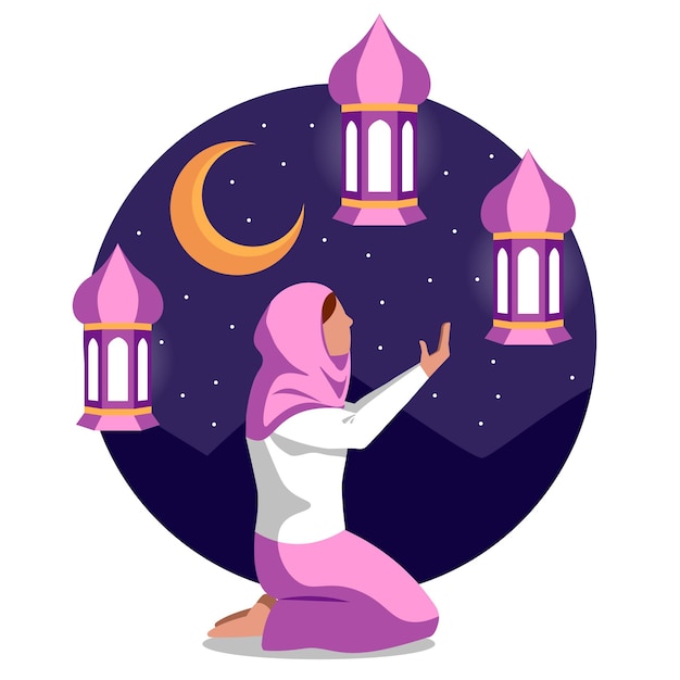 Vector gratuito ilustración de ramadán plana