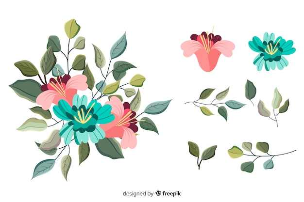 Ilustración del ramo floral 2d