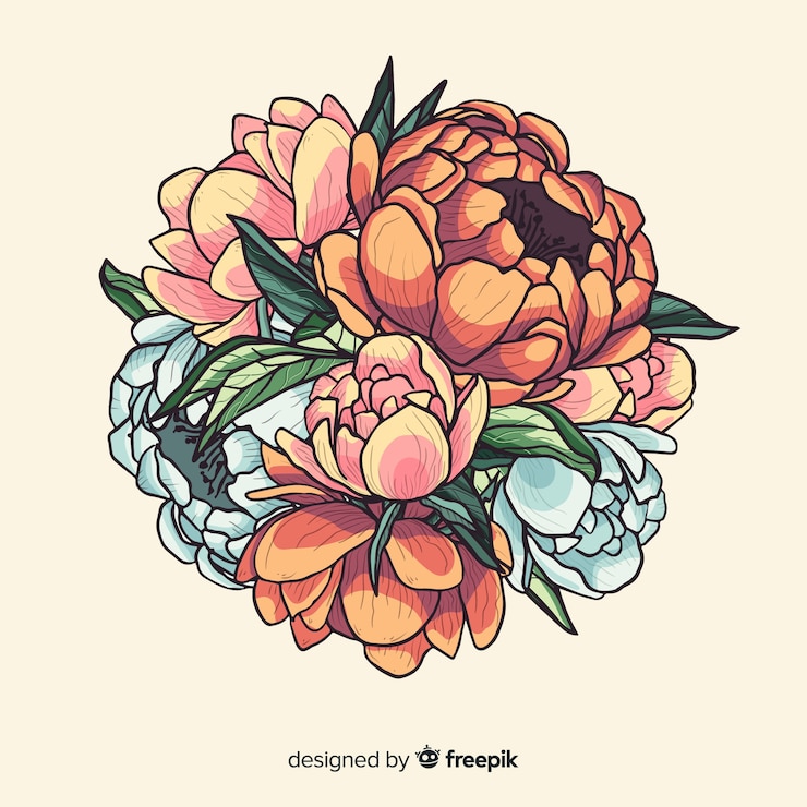 Vector gratuito ilustración de ramo de flores vintage