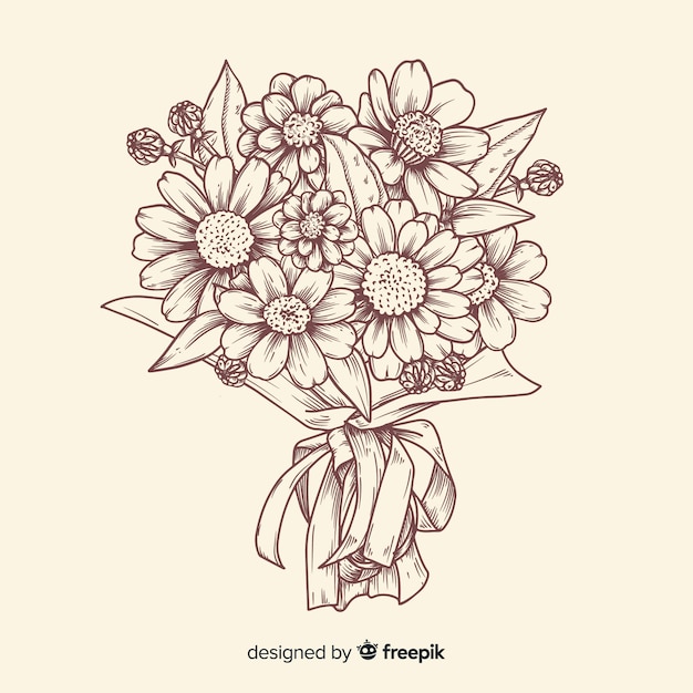 Vector gratuito ilustración de ramo de flores vintage