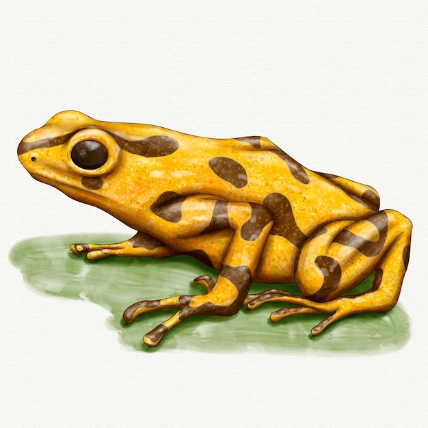 Vector gratuito ilustración de rana acuarela pintada a mano