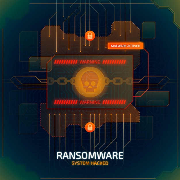 Ilustración de ransomware degradado