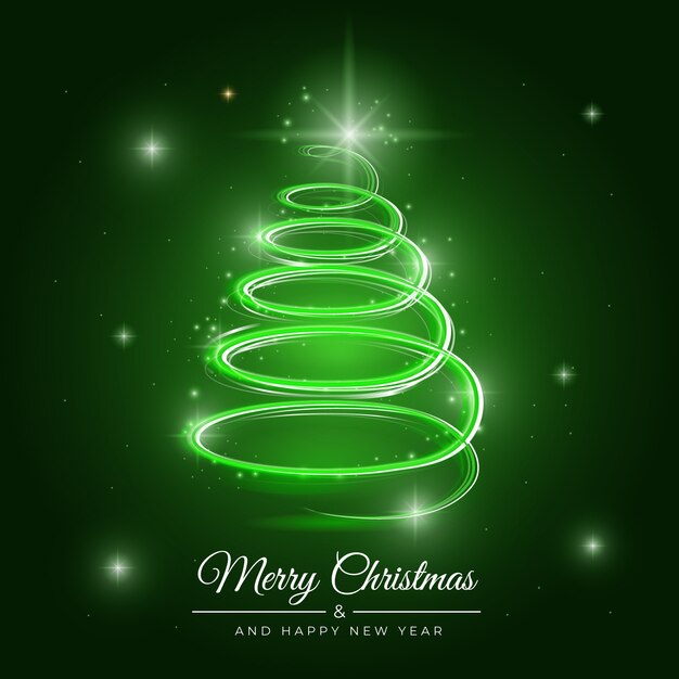 Ilustración del rastro de luz del árbol de navidad
