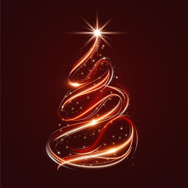 Ilustración de rastro de luz de árbol de navidad