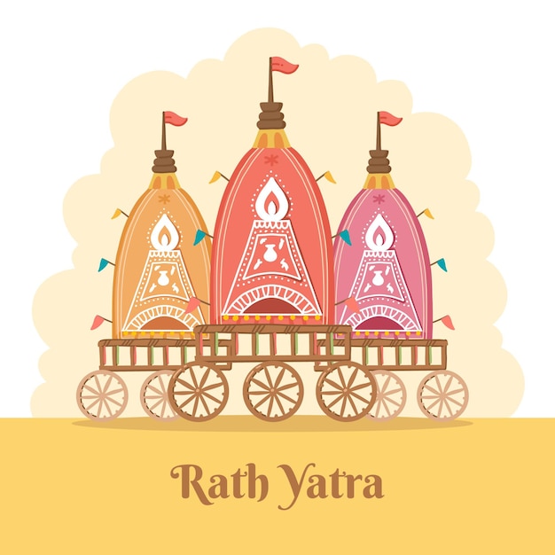 Vector gratuito ilustración de rath yatra plana orgánica