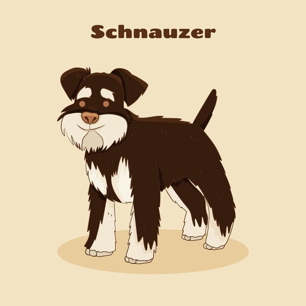 Ilustración de razas de perros dibujadas a mano