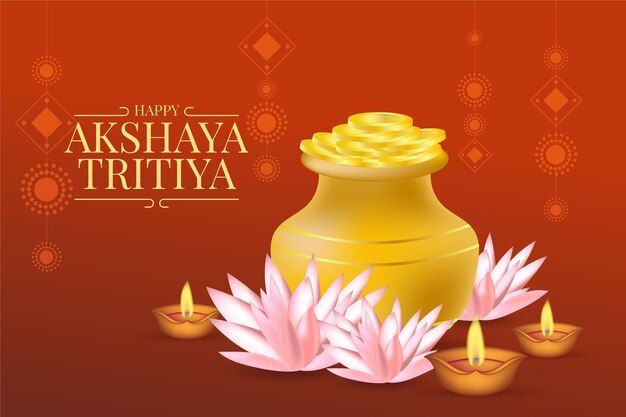 Ilustración realista de akshaya tritiya
