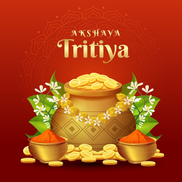 Vector gratuito ilustración realista de akshaya tritiya