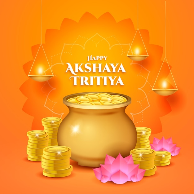 Vector gratuito ilustración realista de akshaya tritiya