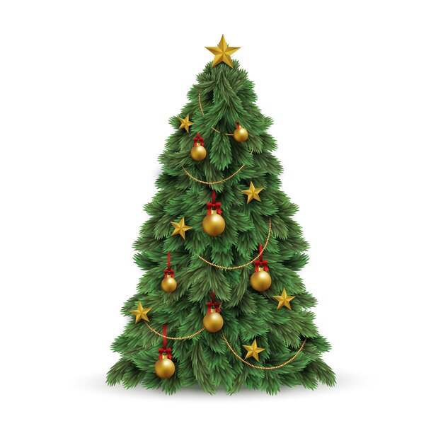 Ilustración realista del árbol de navidad