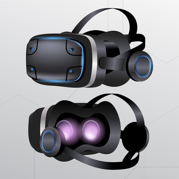 Ilustración realista de auriculares vr