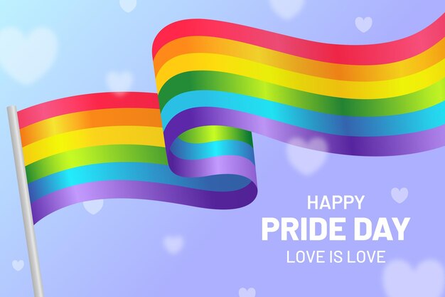 Ilustración realista de la bandera del día del orgullo