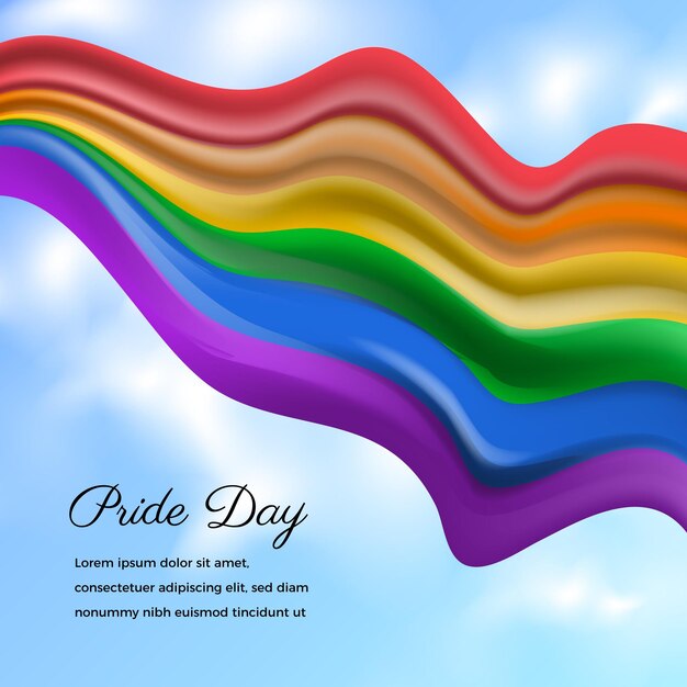 Ilustración realista de la bandera del día del orgullo