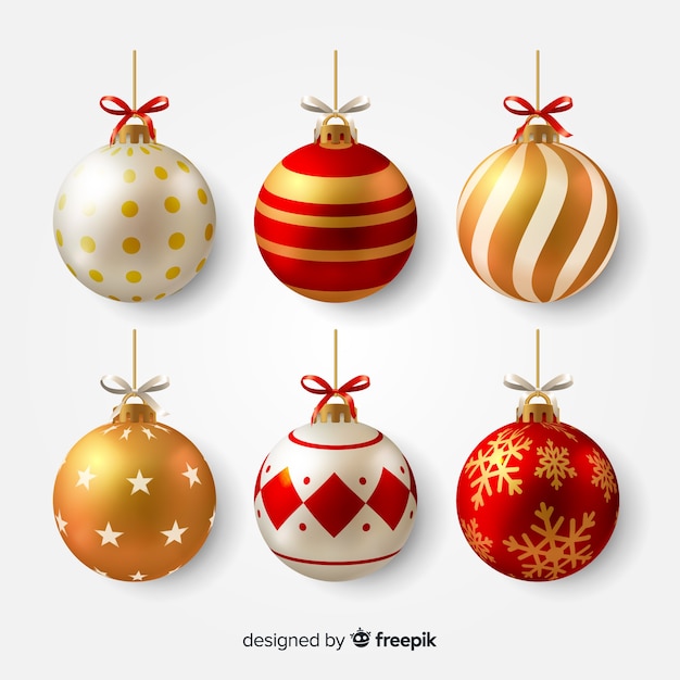 Ilustración realista de bolas de navidad