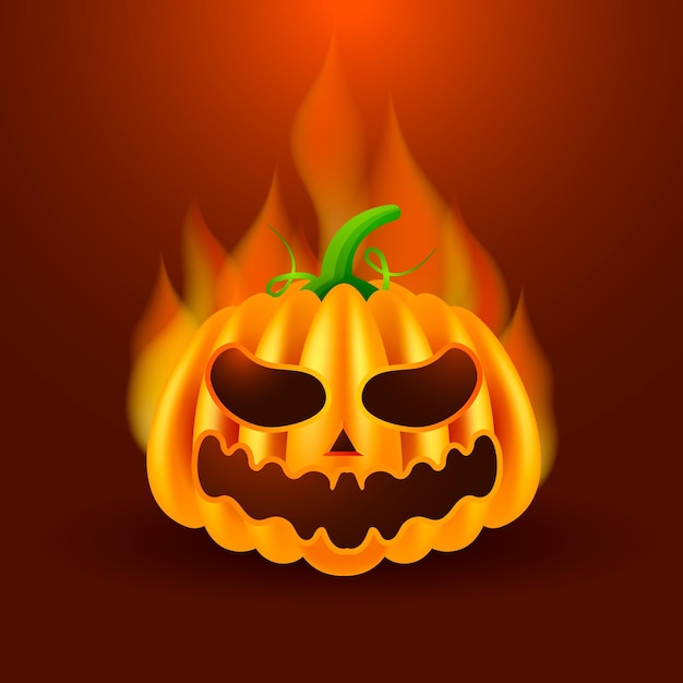 Vector gratuito ilustración realista de calabaza de halloween