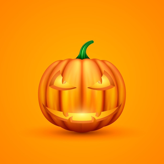 Vector gratuito ilustración realista de calabaza de halloween