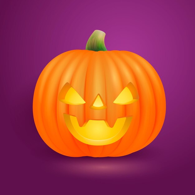 Ilustración realista de calabaza de halloween
