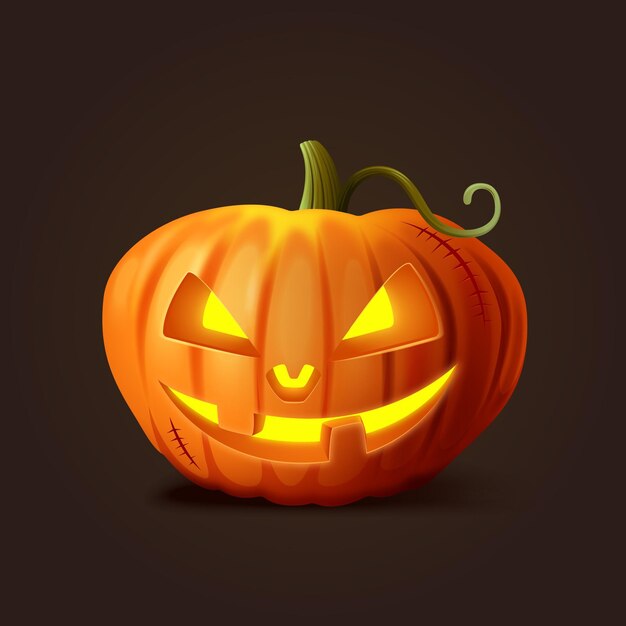 Ilustración realista de calabaza de halloween