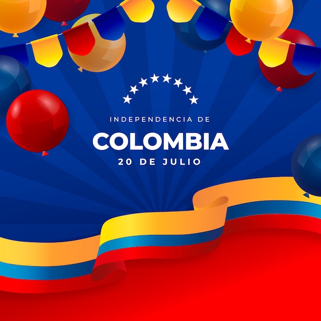 Ilustración realista para la celebración del día de la independencia de colombia