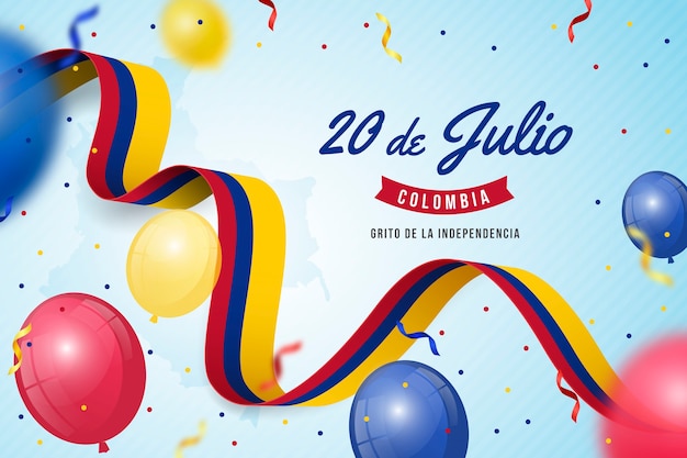 Vector gratuito ilustración realista para la celebración del día de la independencia colombiana