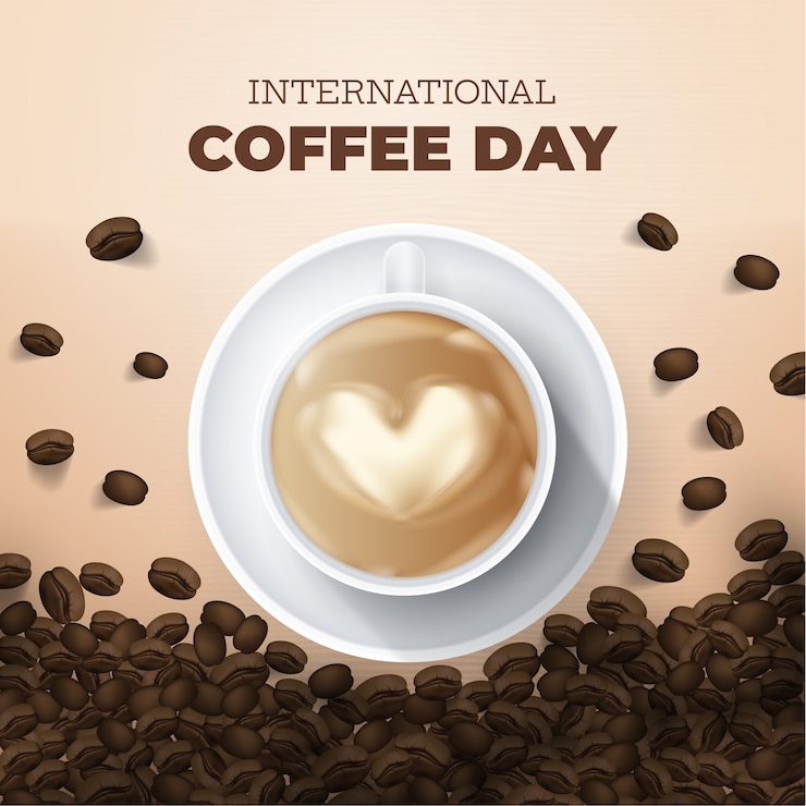 Vector gratuito ilustración realista para la celebración del día internacional del café.