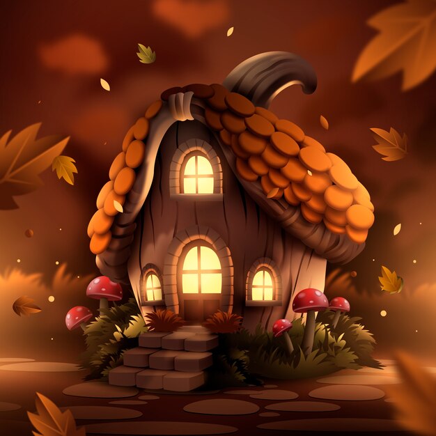 Ilustración realista para la celebración de la temporada de otoño.