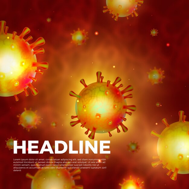 Ilustración realista del concepto de coronavirus