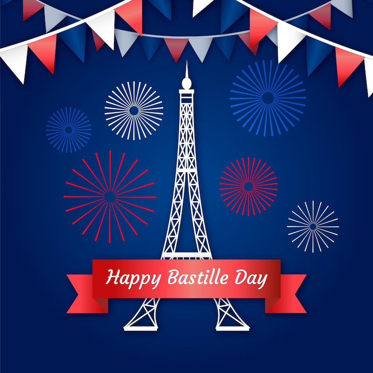 Vector gratuito ilustración realista del día de la bastilla