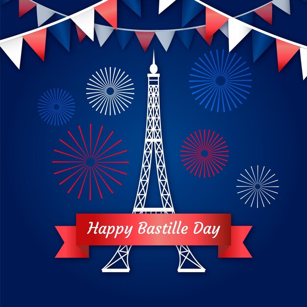 Ilustración realista del día de la bastilla