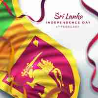 Vector gratuito ilustración realista del día de la independencia de sri lanka