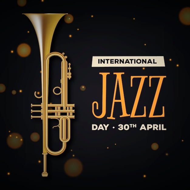 Vector gratuito ilustración realista del día internacional del jazz