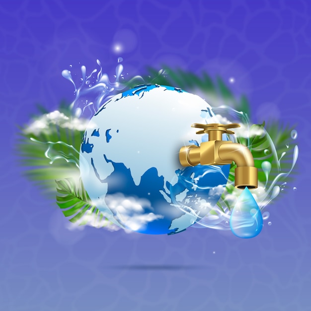Ilustración realista del día mundial del agua