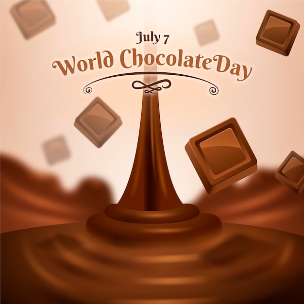 Vector gratuito ilustración realista del día mundial del chocolate